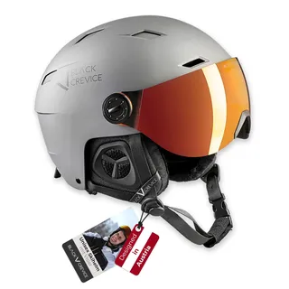 BLACK CREVICE Skihelm mit Visierr Kirchberg Gun Metal, M (54-57cm)...