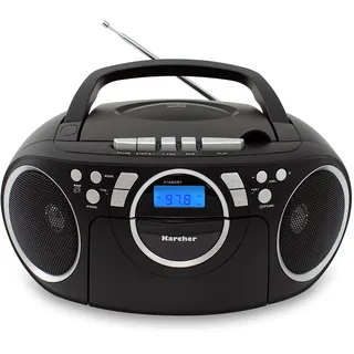 Karcher RR 5042-B Radio mit CD-Player und Kassettenspieler (Batterie-/Netzbetrieb, AUX-In)