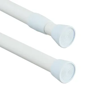 Relaxdays Teleskopstange 1-läufig Ø 25 mm 66 - 110 cm Weiß