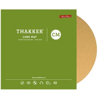 THAKKER Cork Mat - Plattentellerauflage aus feinstem Kork - Natur | 3mm stark | 295mm Durchmesser | für 12' Plattenteller