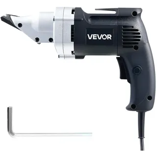 Vevor Elektrische Blechschere, 4,0 A kabelgebundene Metallschere mit 360°-Schwenkkopf, variable Drehzahl, kontinuierliches Schneiden, sauberer Schnitt für 1,22 mm verzinkten Stahl, 1 mm Edelstahl