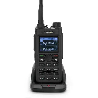 Retevis C62 Amateurfunkgerät, Professionelles Ham Radio, Funkgerät mit Großer Reichweite, 2m/70cm/Am, CPS, Geräuschunterdrückung, 2000mAh, Zum Wandern/Jagen/Camping (Schwarz, 1 Stück)