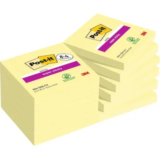 Post-it Post-it® Super Sticky Haftnotizen extrastark gelb, 8 Blöcke + GRATIS 4 Blöcke