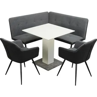 Hti-Living HTI-Living, Essgruppe, Sitzgruppe Anthrazit/Grau/Weiss Joschka (MDF)