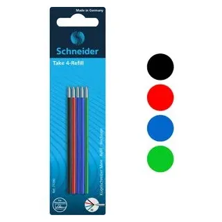 Schneider Kugelschreibermine Take 4 sortiert 5 Stück Blau/Schwarz/Grün/Rot