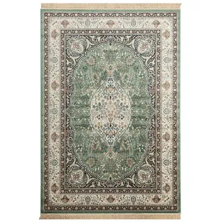 Steffensmeier Orientteppich Riad Kirman, Rechteckig, Höhe: 5 mm, Bordüre bunt|grün 67 cm x 105 cm