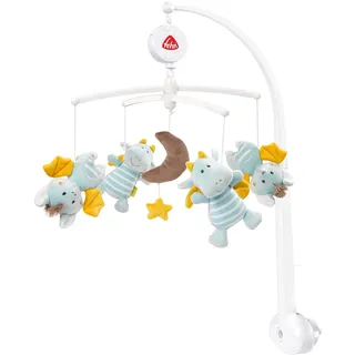 Fehn Musik Mobile Little Castle - Baby Einschlafhilfe Musikspielzeug mit süßen Tieren - Babymobile Spieluhr Melodie "Mozarts Wiegenlied" - Musikmobile Babybett Spielzeug für Babys von 0–5 Monaten