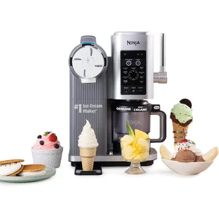 Ninja CREAMi Swirl Eis- und Soft-Serviermaschine, Sorbet, Milchshake, gefrorener Joghurt, kalorienarmes Programm und mehr, 13-in-1, weicher Serviergriff und (2) Creami Swirl 473 ml, für Kinder und
