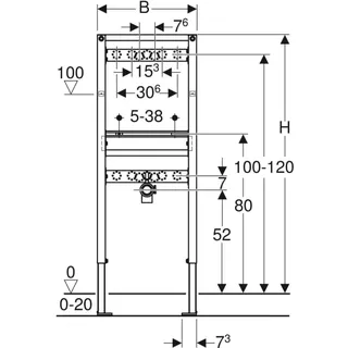 Geberit Duofix Element für WT, 130 cm, AP-Armatur