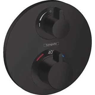 Hansgrohe Ecostat S Thermostat Unterputz für 2 Verbraucher, mattschwarz