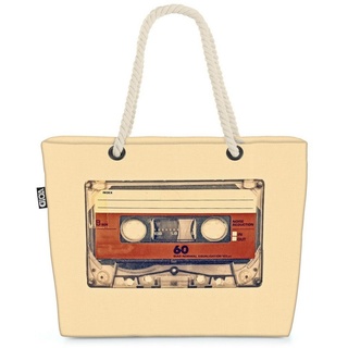 VOID Strandtasche (1-tlg), Retro Musik Kassette DJ retro jahrgang kassette audio tape musik komp bunt