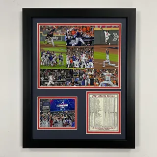 Legends Never Die, Inc. Atlanta Braves | 2021 World Series Champions | 30,5 x 38,1 cm gerahmte Fotocollage (Mosaik)