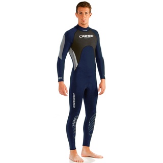 Cressi Morea Herren - Neoprenanzug 3mm für alle Wassersportarten, Blau/Silber/Silber, XL/5
