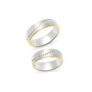 Partnerringe aus Sterlingsilber, teilvergoldet