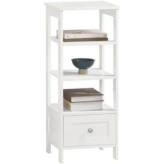 SoBuy Beistelltisch Nachttisch mit Schublade und Ablagen Sofatisch Beistelltisch Telefontisch FBT91-W