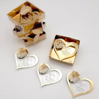 gastgeschenke hochzei ür die gäste personalisier, 30 Stück Gold Silber Acryl Hochzeit gastgeschenke für die gäste, Taufe, Kommunion Konfirmation,Geburtstag, schön das du da bist, (Gold, 30 Stück)