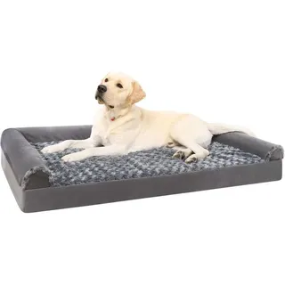 luxuskollektion Hundecouch Orthopädisches XXL 121 x 76 cm grau
