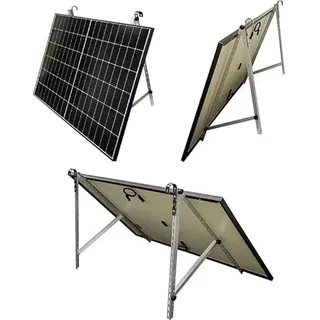 Handelskönig Balkonhalterung für Solarmodul inkl. U-Haken zum Einhängen am Geländer Montageset für Solarmodule Halterung 10° bis 45°