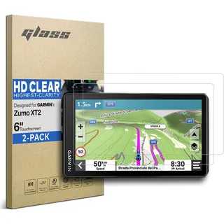 INNOSURE [2er-PACK] Gehärtetes Glas-Bildschirmschutzfolie für Garmin Zumo XT2, Zumo XT3 GPS 6-Zoll | Handschuh- & Case-freundlich (HD-Klar)