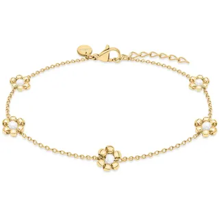 s.Oliver Anklet - Elegante Fußkette aus poliertem Edelstahl - gold - Rolokette verstellbar bis 27 cm - wasserfest & hautfreundlich