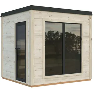 Palmako Gartensauna Grace 5,3 m2 - 56 mm - naturbelassen