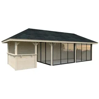 Palmako Pavillon Bianca 24,9 m2 Set 219 Slide grau tauchgrundiert