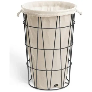 Zack Wäschekorb Satone, Schwarz, Metall, 50.5 cm, Ordnen & Aufbewahren, Wäschekörbe & Tonnen