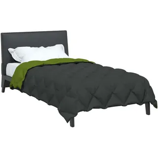 vidaXL Winterbettdecke Grün und Anthrazit 140 cm Mikrofaser