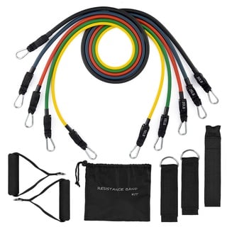 ANSTA Resistance Band Kit, Level 5 Resistance Bands, verbesserte verstärkte Glieder, Schaumstoffgriffe, Türanker, Knöchelriemen für Verschiedene Muskelgruppen in Brust, Armen, Rücken, 19.7*8.5*17.5cm