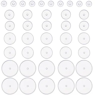 COYUN 40 Stück Anti Wildfleisch Piercing Disc 3/5/7/9mm Silikon Ohrring Rückseiten Clear Disc Pads to Stabilize Earrings Keloid Disc Discs