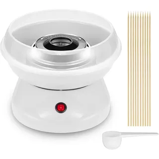 500W Zuckerwattemaschine, Mini Home DIY Süßigkeitenmaschine, 220V Zuckerwattegerät, mit 10 Zuckerwattestäbchen und 1 Dosierlöffel (25x25x16 cm, Weiß)