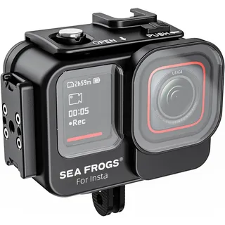 Sea frogs Wasserdichtes Action-Kamera-Gehäuse aus Aluminiumlegierung für Insta360 AcePro/AcePro2 Gehäuse, Unterwasser-Gehäuse, stoßfest und druckfest (Wassertiefe 60 m)