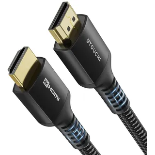 Stouchi 2m HDMI Kabel 8K,Ultra HD 48 Gbit/s Hochgeschwindigkeit 8K60hz 4K120hz 144Hz 165Hz RTX,DSC eARC Dynamisches HDR10 4:4:4 HDCP 2.2&2.3 Dolby,HDMI 2.1 Kompatibel mit TV/PS5/Xbox Schwarz,1 Packung