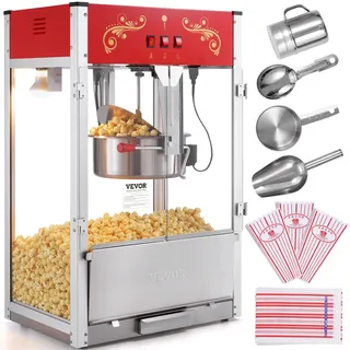 Vevor Popcornmaschine Maker Popcornautomat Popcorngerät 1615W Popcorn Rot 16oz