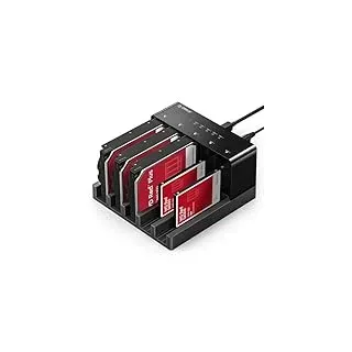 ORICO 5-Bay Festplatten Dockingstation mit Offline-Klonfunktion, SATA auf USB 3.0 HDD Dock bis zu 90 TB Speicher, inkl. 12V/6,5A Netzteil, Schwarz (6558US3-C)