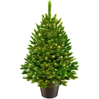 artitree Künstlicher Weihnachtsbaum Nordfichte im Topf  LED 60 cm
