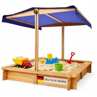 BestLivings Sandkasten mit Dach 98x98x17 cm braun