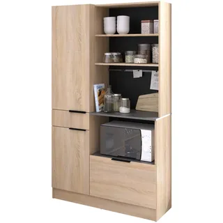 Parisot Küchenbuffet Fumay 11 100 x 186 x 45 cm EICHE BRAUN