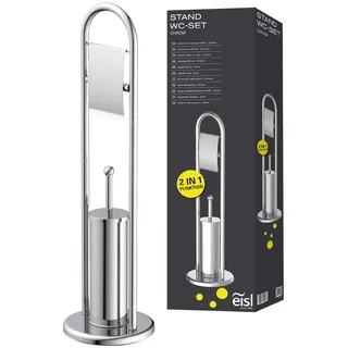 Eisl Stand WC-Set, Toilettenpapierhalter und Bürstenhalter, Chrom