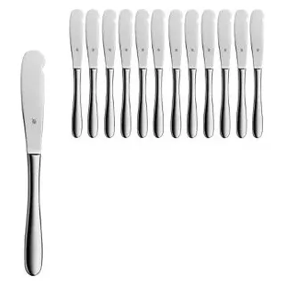 WMF Buttermesser Professional Sara, Edelstahlgriff, Edelstahlklinge 8,5 cm, 12 Stück
