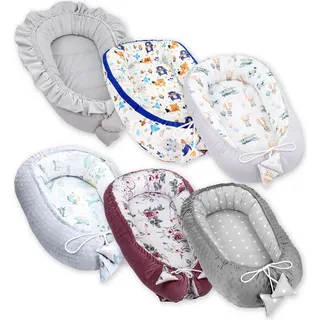 Babynest babynestchen neugeborene mit tragegriff 90 x 50 cm baby nestchen tragbar nest für bett kinder kuschelnest coccon für Jungen und Mädchen - Bunt