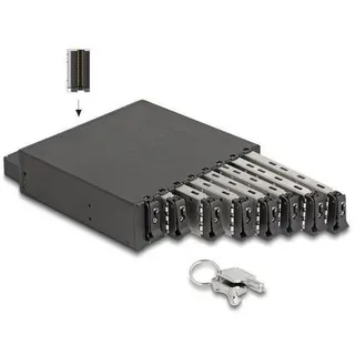 DeLock 5.25? Wechselrahmen für 8 x M.2 NVMe SSD mit Slim SAS SFF-8654