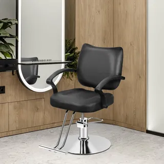 kamulouk Barber Friseurstuhl, Hydraulischer Friseurstuhl, Salon Stuhl für Friseure mit Höhenverstellung, Shampoo-Schönheitssalon-Stuhl-Ausrüstung (Schwarz-A)