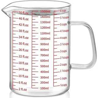 luxuskollektion Messbecher, Transparent, Glas, Backen, Backhelfer, Messbecher