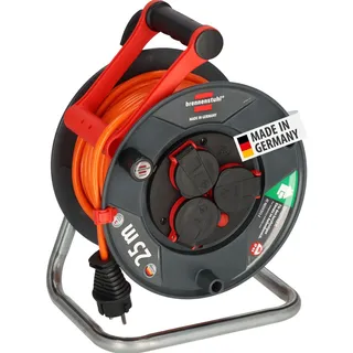 Brennenstuhl Garant V2 IP44 Kabeltrommel 25m outdoor (Made in Germany, 3 Schutzkontakt-Steckdosen, Überhitzungsschutz, kurzfristiger Einsatz im Außenbereich)
