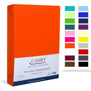 Camry Spannbettlaken für Babybett & Kinderbett, 60x120-70x140 cm, Jersey Spannbetttuch Baumwolle, Orange