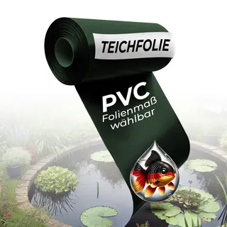 Black Forest Pond Shop Teichfolie 1mm olivgrün 10x10m - Made in Germany - SIKA PVC Teichfolie grün, Maß 10 x 10 m - Langlebige Gartenteich-Folie - UV-stabile Teichauskleidung