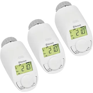 eqiva Heizkörperthermostat 3er Set Bluetooth Smart mit App-Steuerung