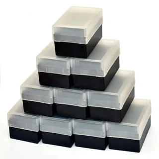 Betaplastic Aufbewahrungsbox für Dias, schwarz, mit halbtransparentem Deckel, minimalistisch, 10 Stück, 90 x 57,5 x 53,5 mm