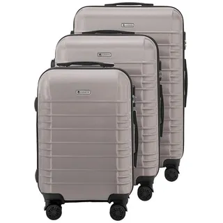 Juskys Rom Koffer-Set 3-tlg. champagner/beige